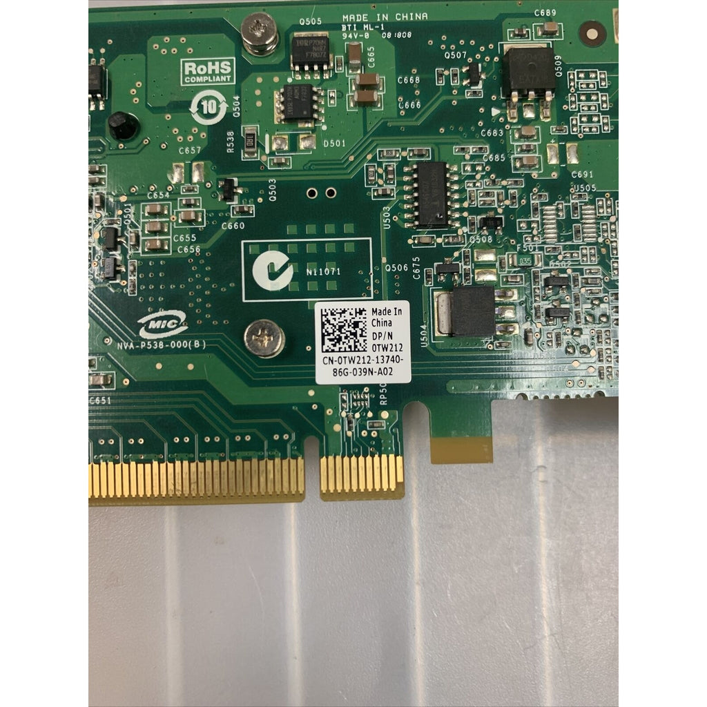 Dell NVIDIA Quadro NVS 290 (TW212) DDR2 PCIe x16 Video Card w/ Dual DVI Cable