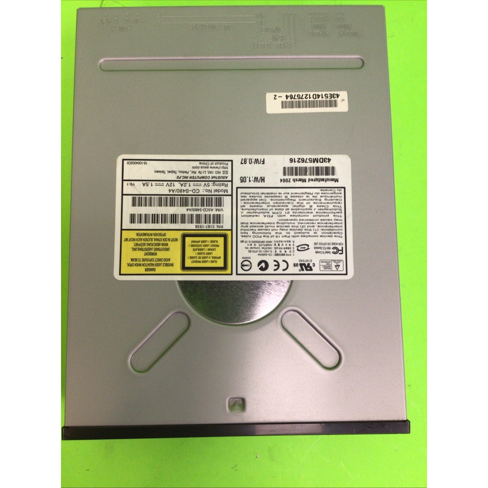 HP 5187-1938 ASUSTEK CD-S480/A4 CD-ROM IDE DRIVE