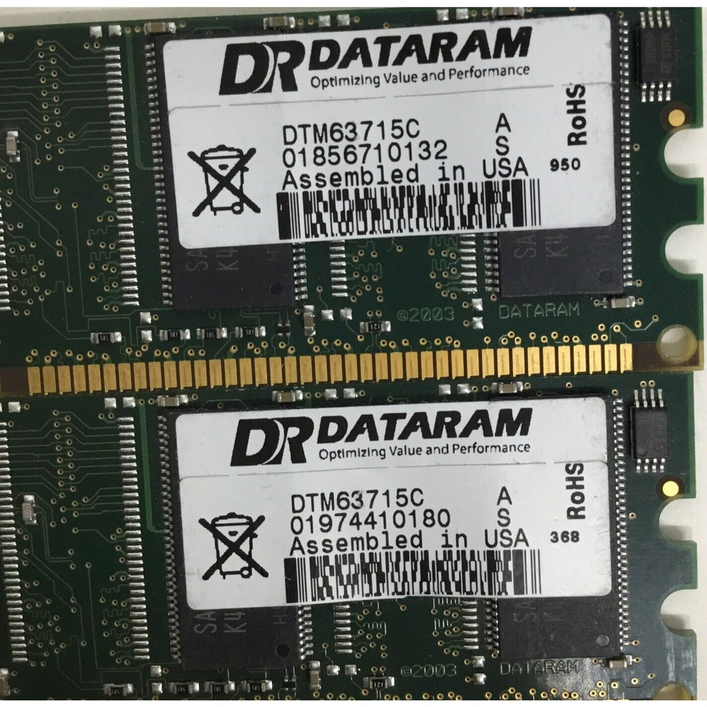 1GB 2x512MB PC-3200E DDR-400 ECC DATARAM DTM63715C Samsung RAM MEMORY DDR1 KIT