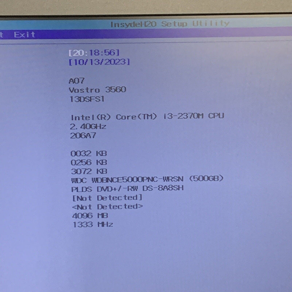 Dell Vostro 3560 15.6” Laptop i3-2370M 2.40 GHz 4GB 500GB SSD HDD Win10 W/ Cord