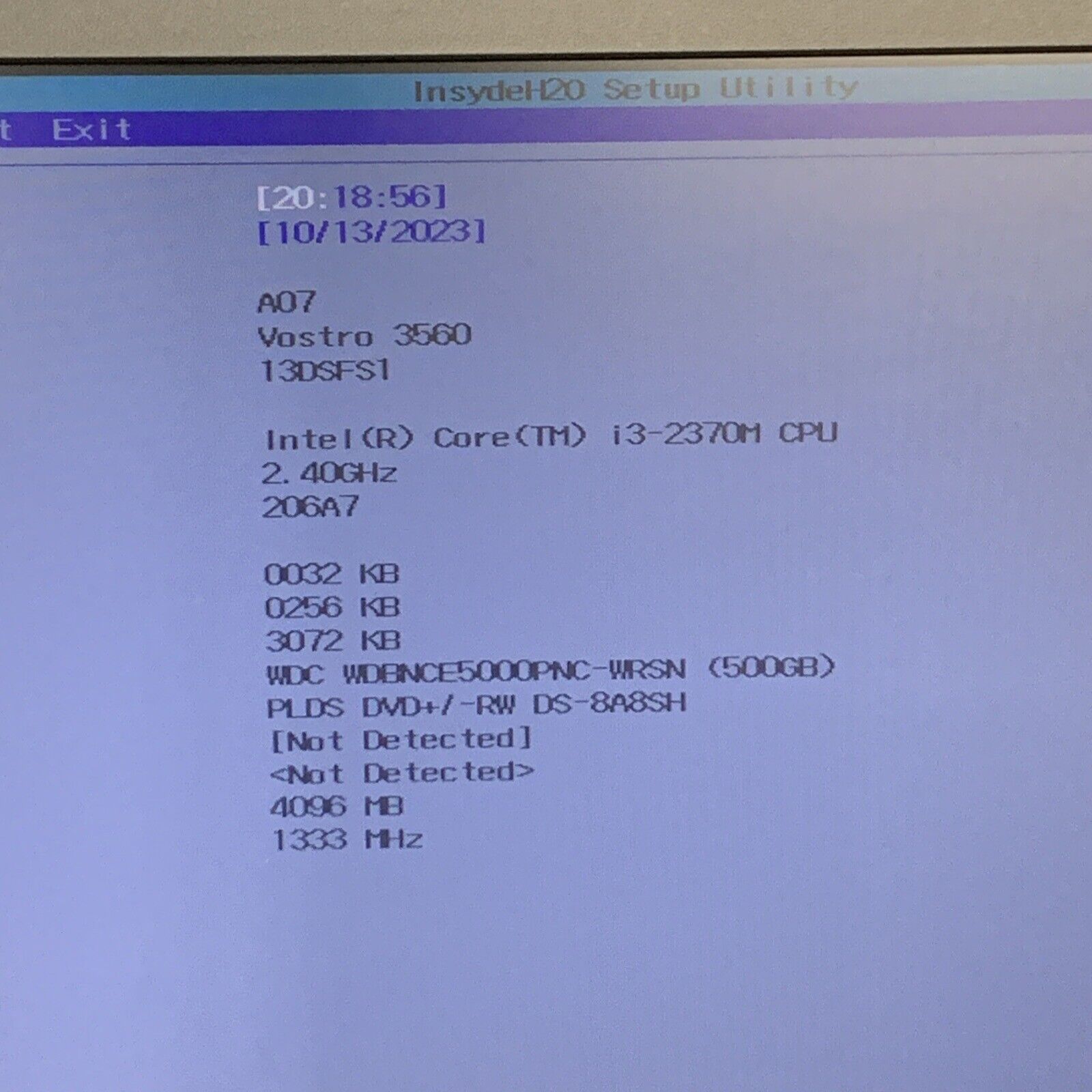 Dell Vostro 3560 15.6” Laptop i3-2370M 2.40 GHz 4GB 500GB SSD HDD Win10 W/ Cord