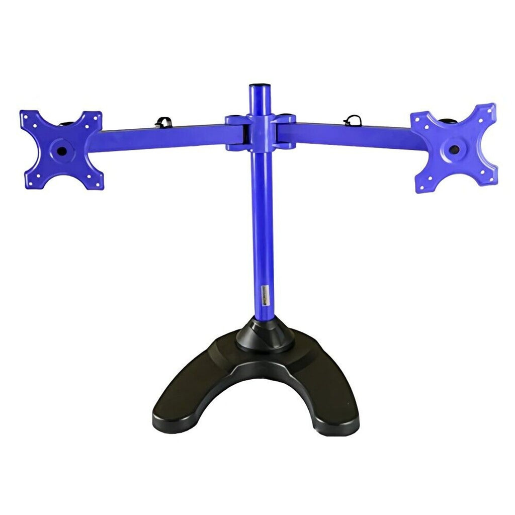MonMount Freestanding Dual Monitor Mount - 2x LCDs Up to 24-Inches - Blue