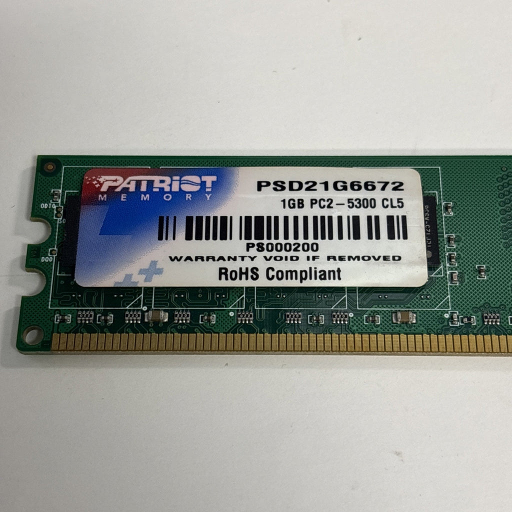 PATRIOT MEMORY 1GB PC2-5300 667MHz CL5 PSD21G6672