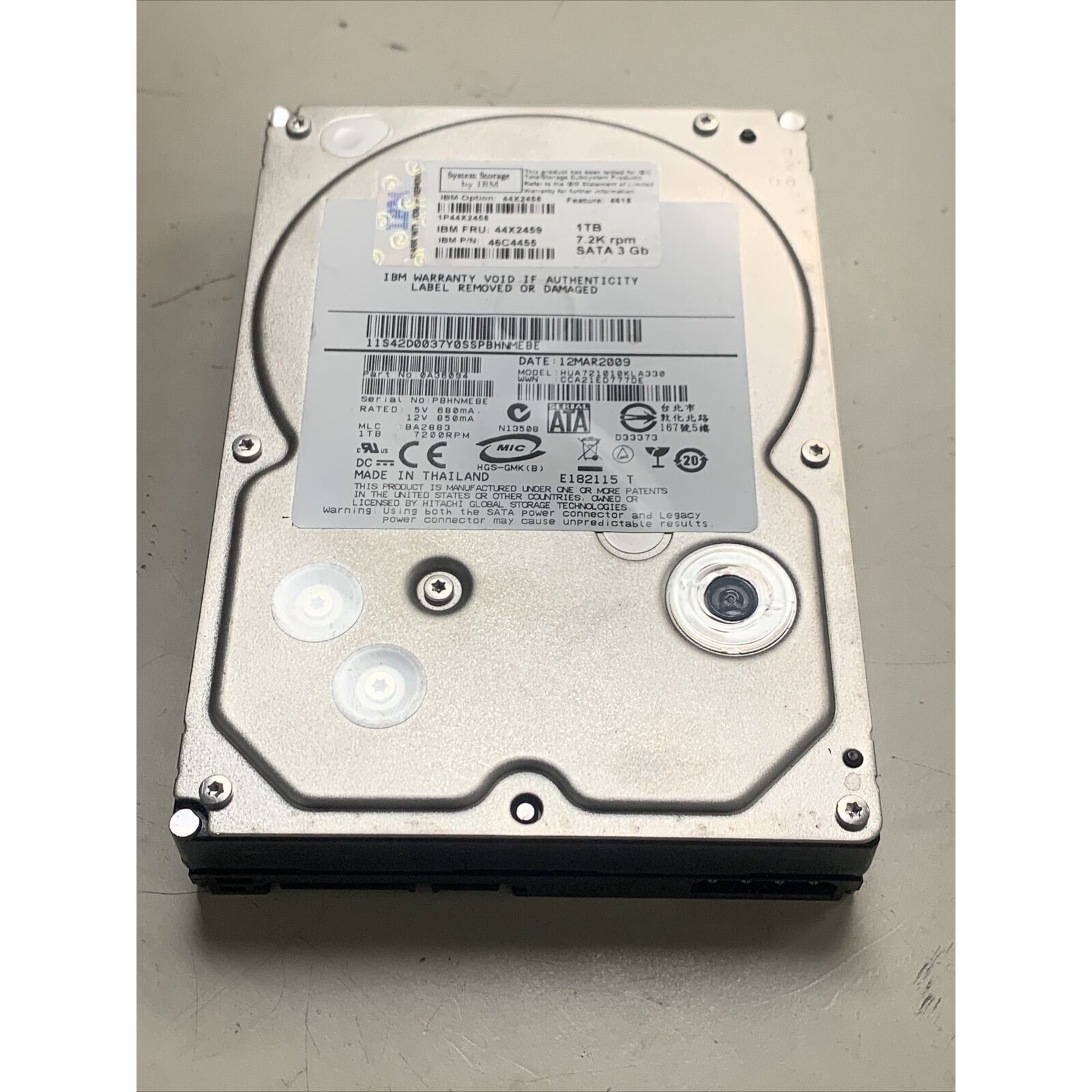 IBM 1TB 44X2458 46C4455 44X2459 7.2KRPM SATA E-DDM HARD DRIVE