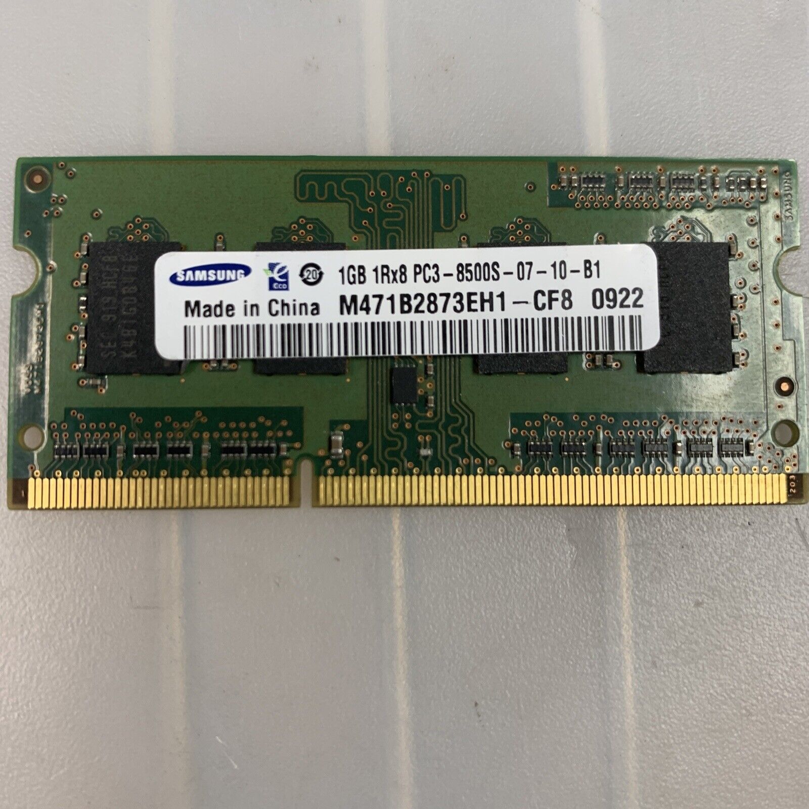 Samsung PC3-8500 (DDR3-1066) 1 GB SO-DIMM 1066 MHz M471B2873EH1-CF8 Memory #B1