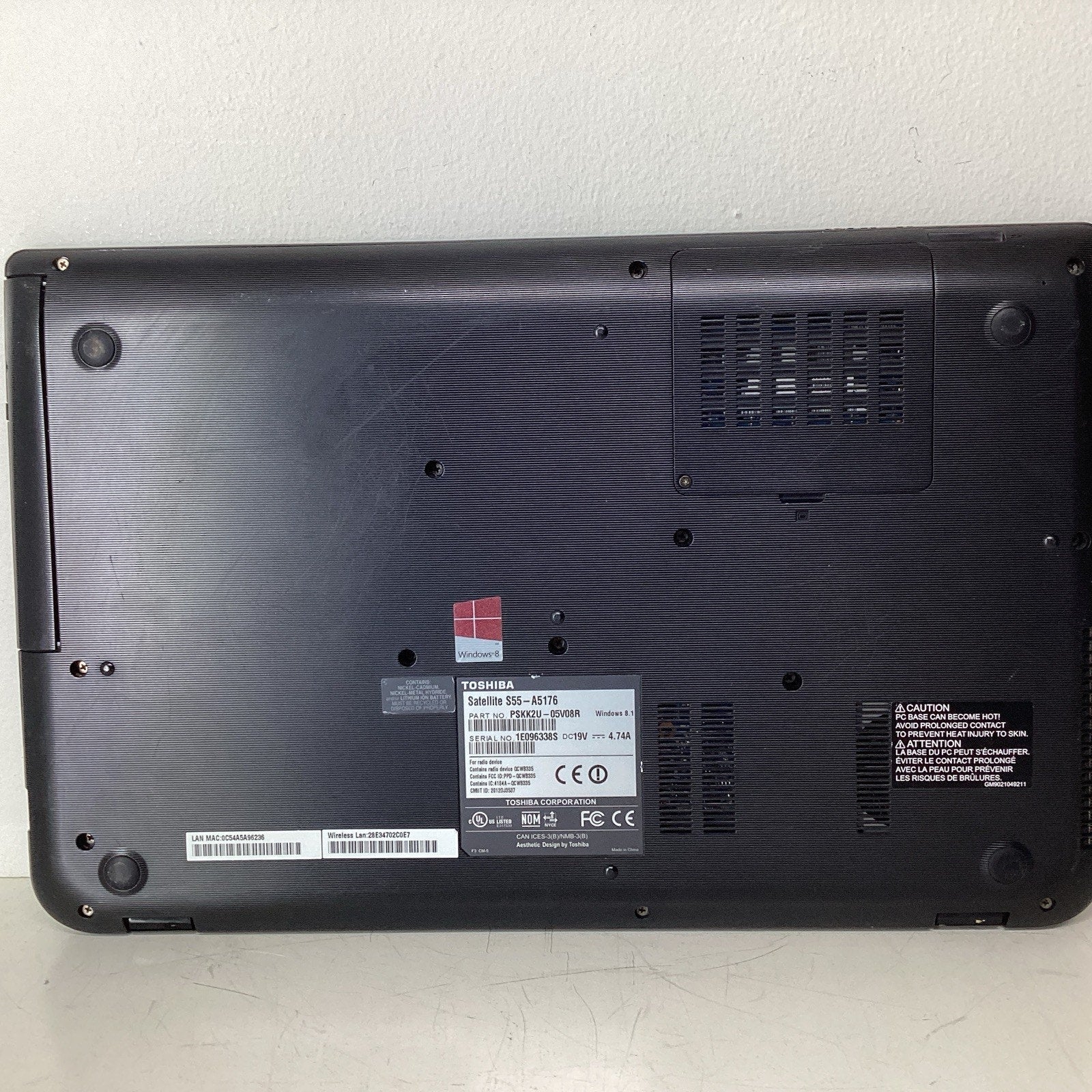 Toshiba Satelite S55-A5176 Laptop Core i7-4700MQ 2.40GHZ 8GB RAM Win 10