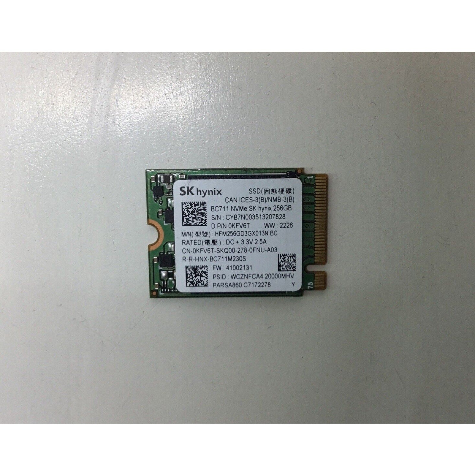 SK Hynix BC711 HFM256GD3GX013N 256GB NVMe 30mm Solid State Drive