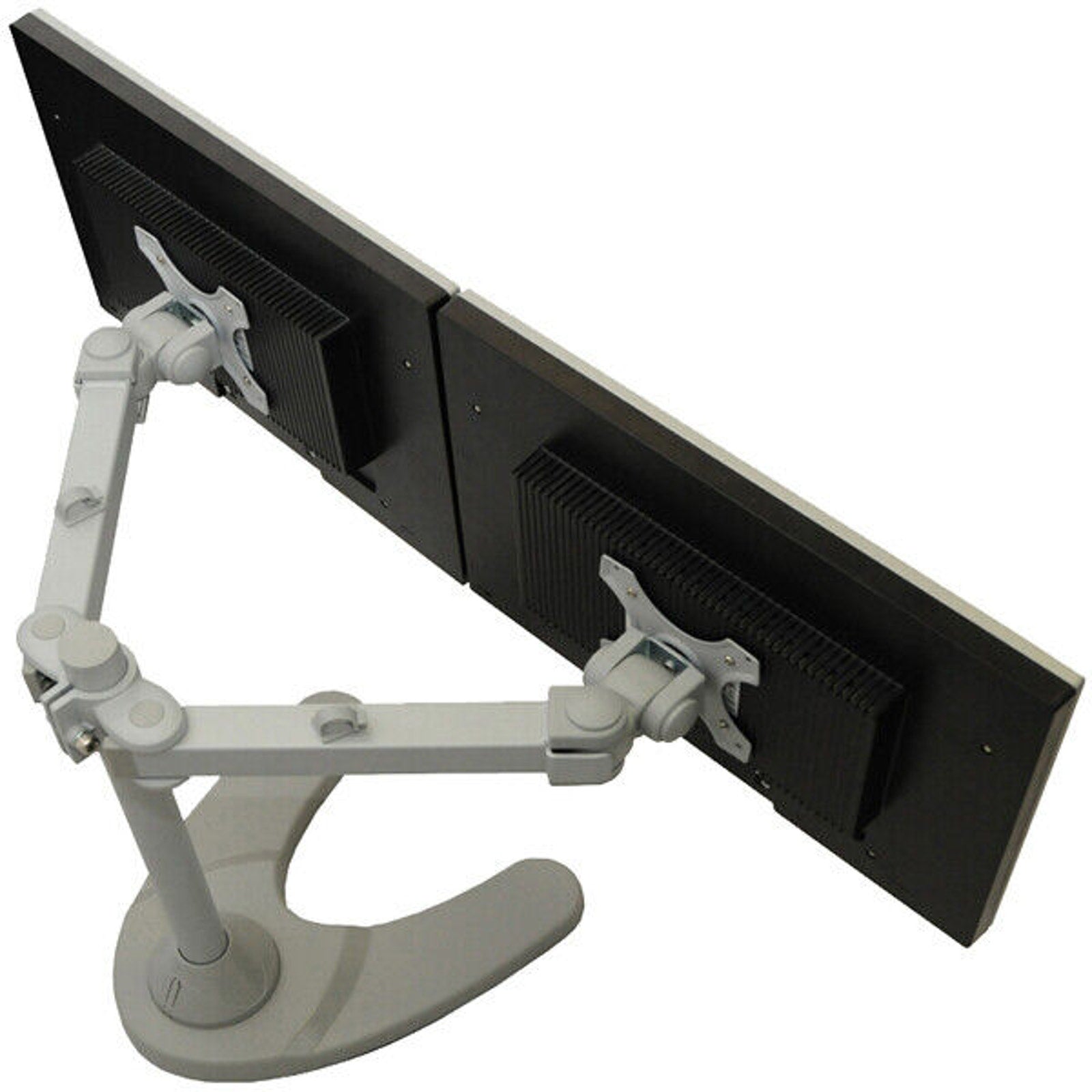 Monmount Double Monitor Desk Stand - FreeStanding - Holds Two 21-24 Inch LCDs