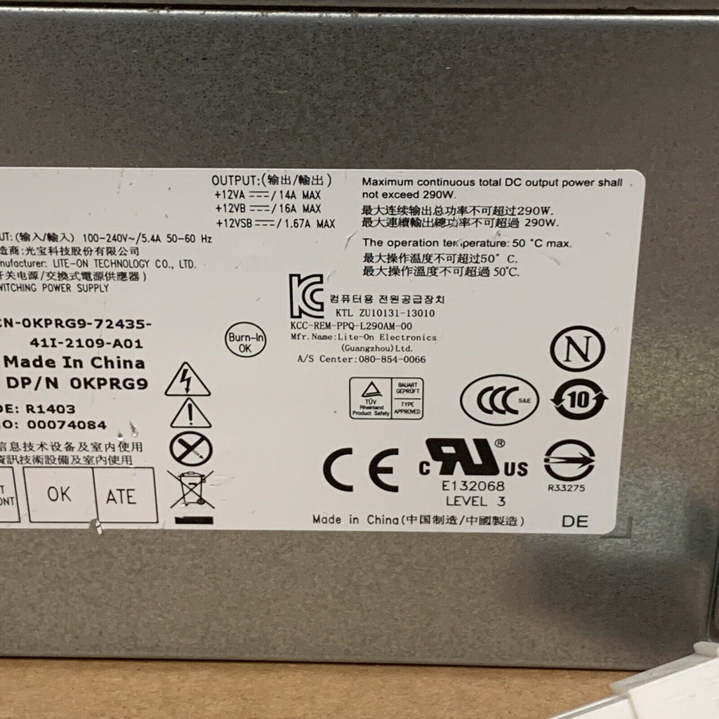 Dell L290AM-00 KPRG9 Power Supply 290W