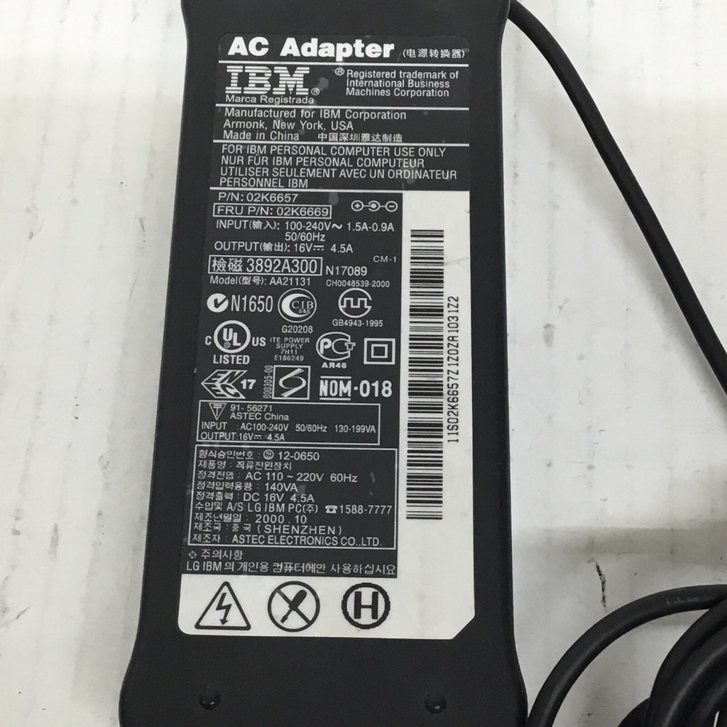 Genuine Lenovo IBM 02K6665 02K6669 02K6677 AC/DC Adapter 16V 4.5A 72W Charger
