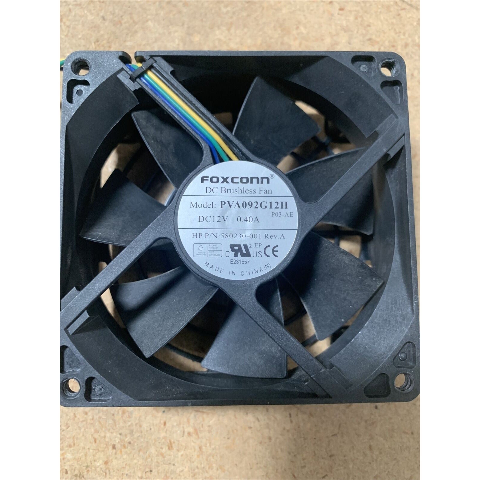 Foxconn PVA092G12H 92mm DC Case Cooling Fan 92x92mm 4-Pin - HP P/N 580230-001