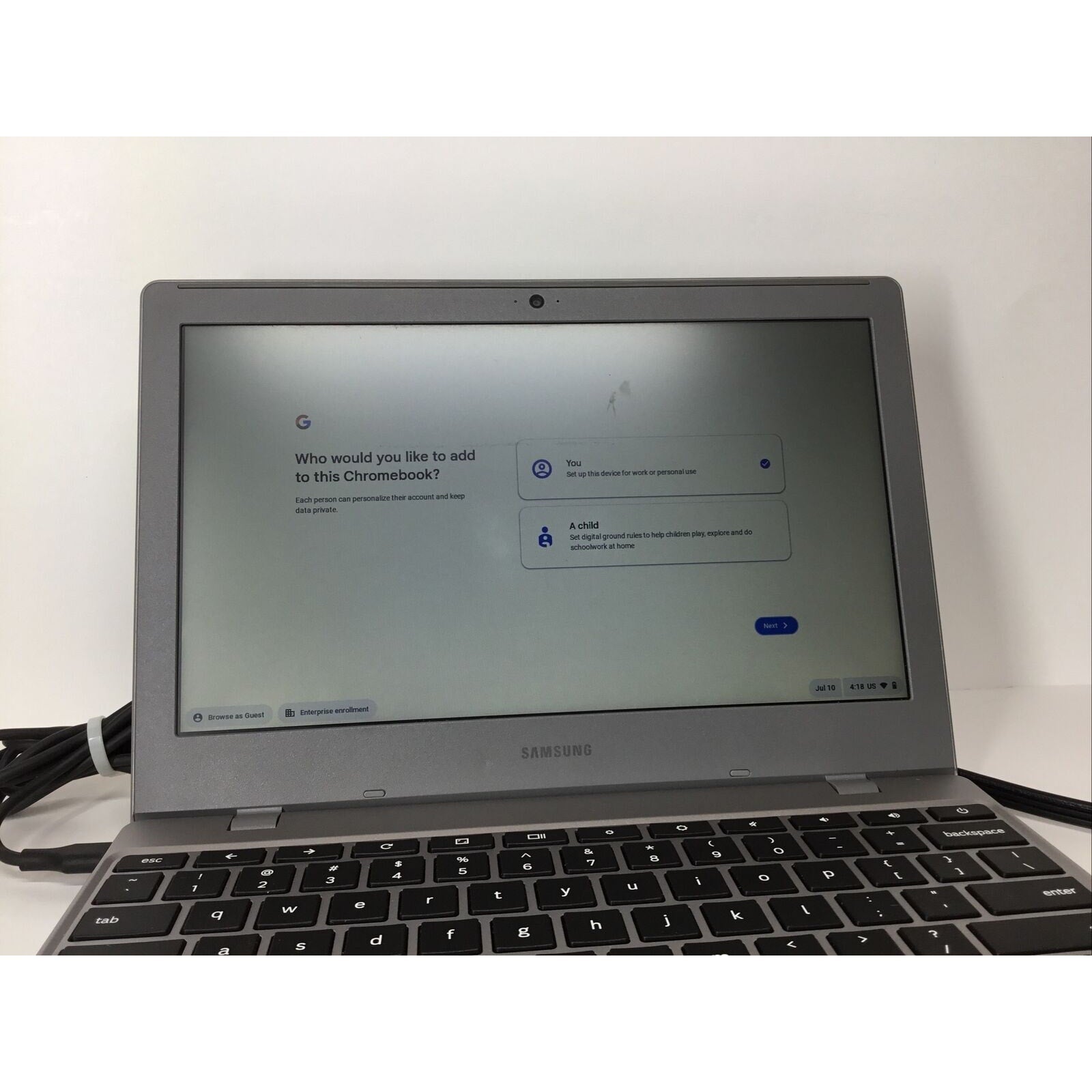 Samsung Chromebook 4 11.6" (Intel Celeron N4000, 4GB RAM, 32GB SSD)