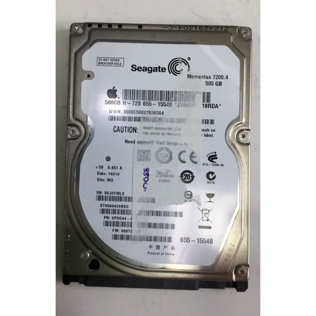 Seagate Momentous 7200RPM 500gb HDD S/N 5VJ3YWLS