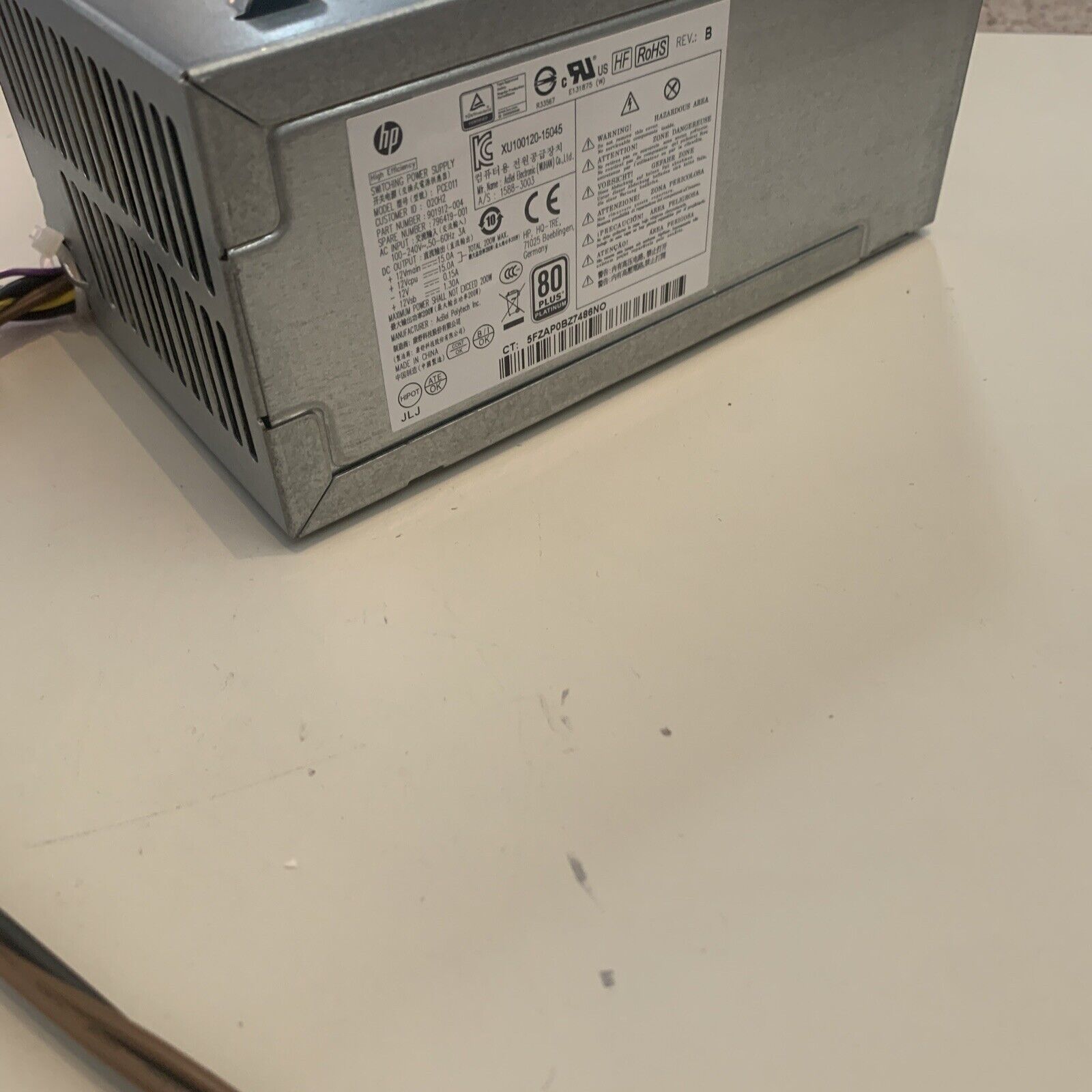 PCE011 HP EliteDesk Prodesk 600 G2 200W Power Supply 796349-001 796419-001