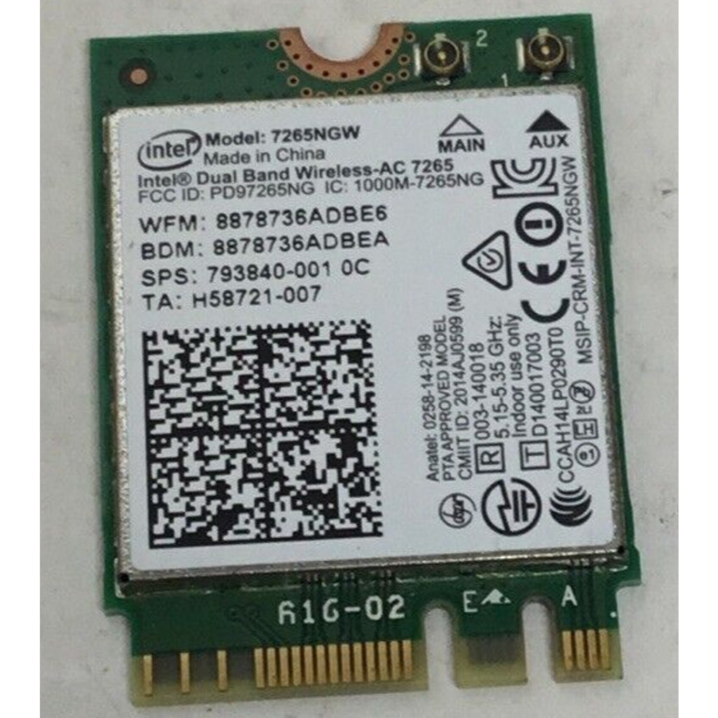 Dell Inspiron 13 7348 Intel Dual Band WiFi Wireless BlueTooth Card K57GX 7265NGW