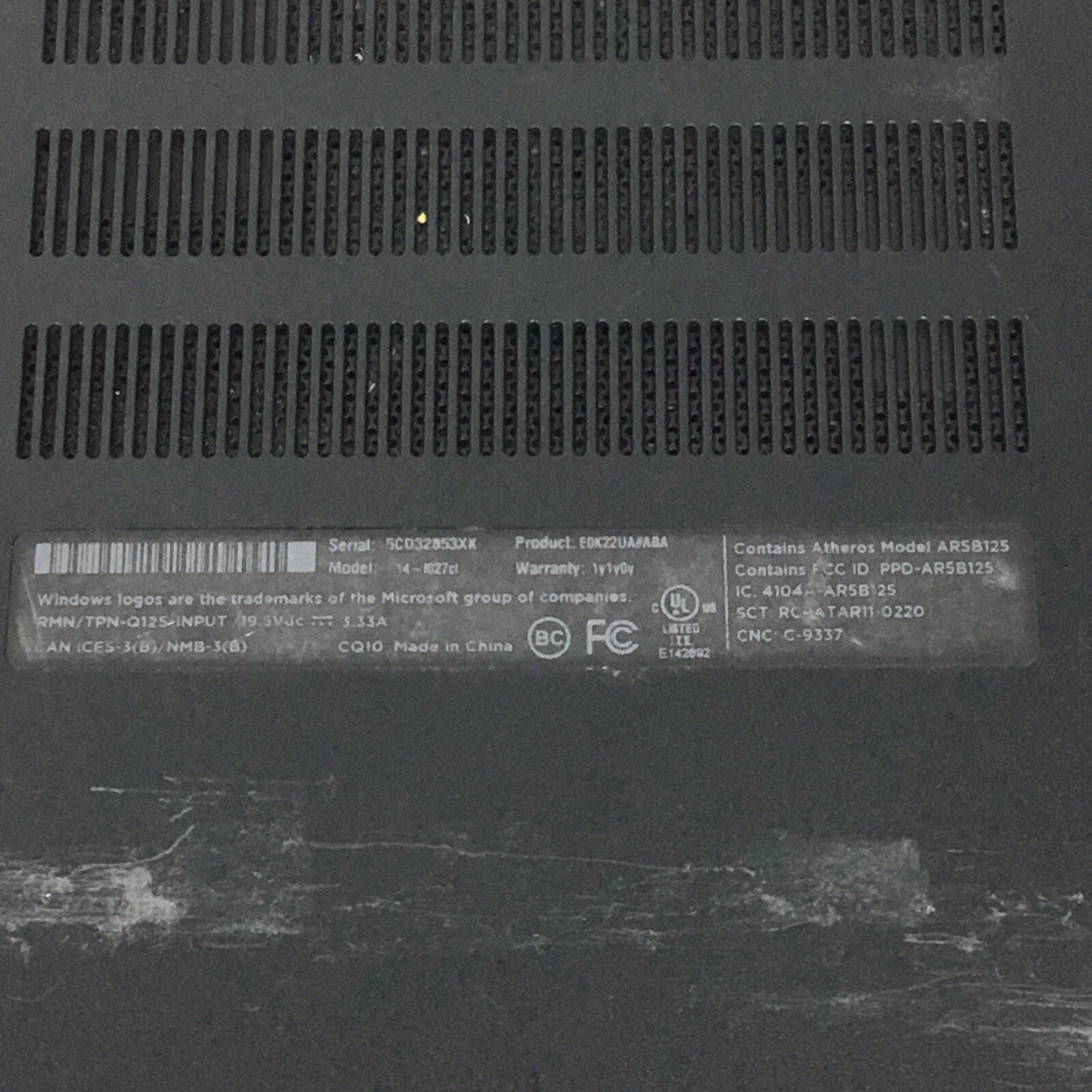 HP 14-F027CL Pavilion Laptop AMD A8-5545M APU Radeon FOR PARTS READ DESC