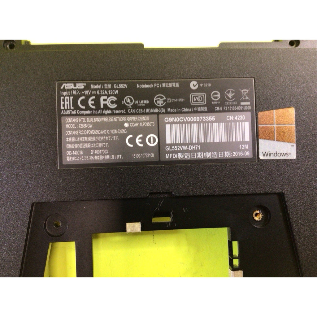 ASUS ROG GL552VW Bottom Case Housing 13NB09I3AP0231 13N0-SNA0231