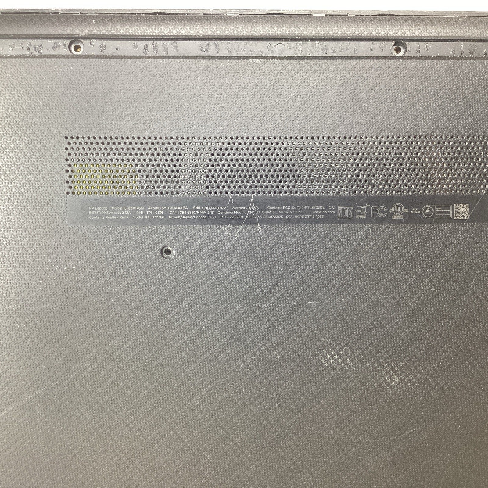 HP 15-db1076nr 15.6" AMD Radeon 8GB RAM 1TB HDD No Screen - For Parts