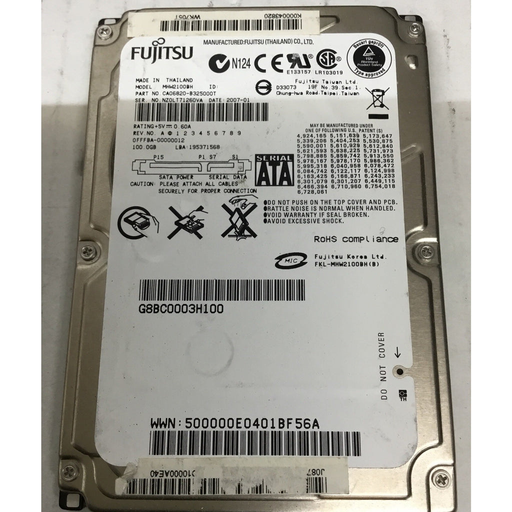 Fujitsu 100GB Internal 5400 RPM 2.5" (MHV2100AT) HDD