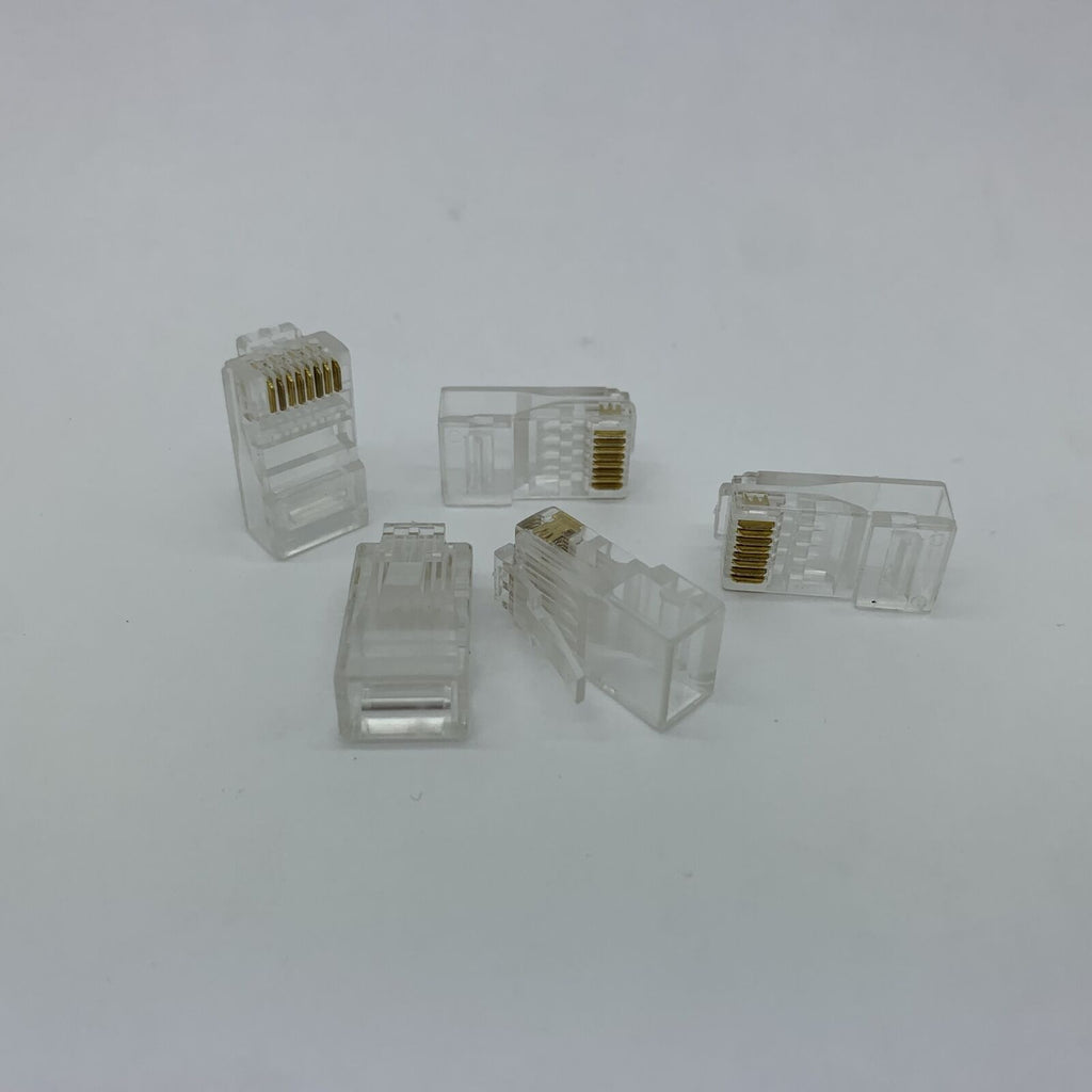 100 Pack of RJ45 Ethernet Connectors - Modular 8-Conductor Ends for Cat6