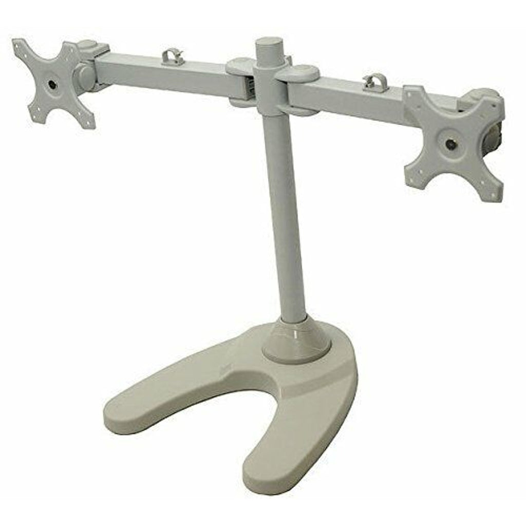 13-24'' Dual Monitor Stand Heavy-Duty Free Standing Two Arm Monitor Mount