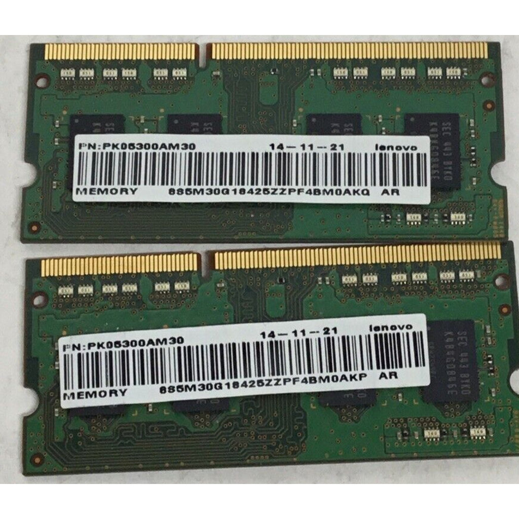 LOT OF 2 Samsung 4GB 1Rx8 PC3L-12800S DDR3 Laptop Memory Ram M471B5173EB0-YK0