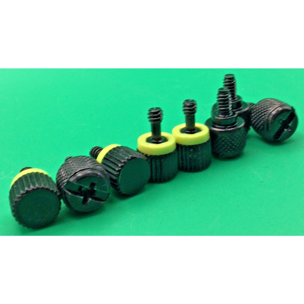 8 Piece Computer Case Thumb Screws Black and Yellow