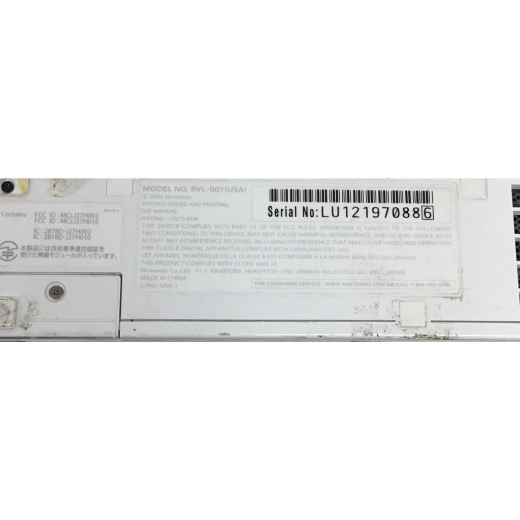 Nintendo Wii White Console With Wii Remote RVL-001 No sensor bar