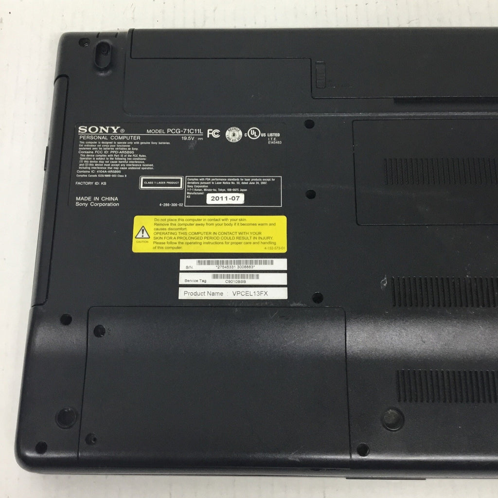 For Parts Sony Vaio PCG-71C11L 4 GB NO HDD Bad Battery READ DESC