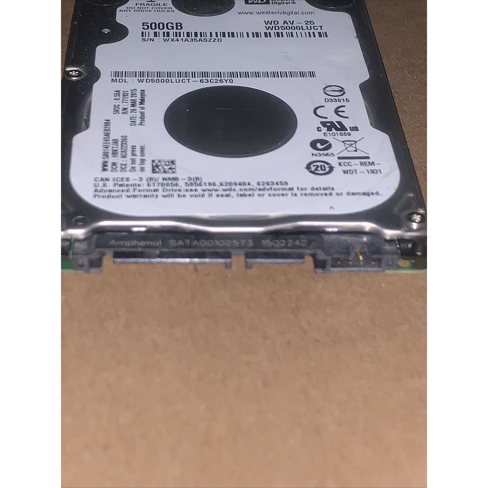 WD WD5000LUCT-63C26Y0 500GB 5400RPM 2.5" HDD Hard Disk Drive