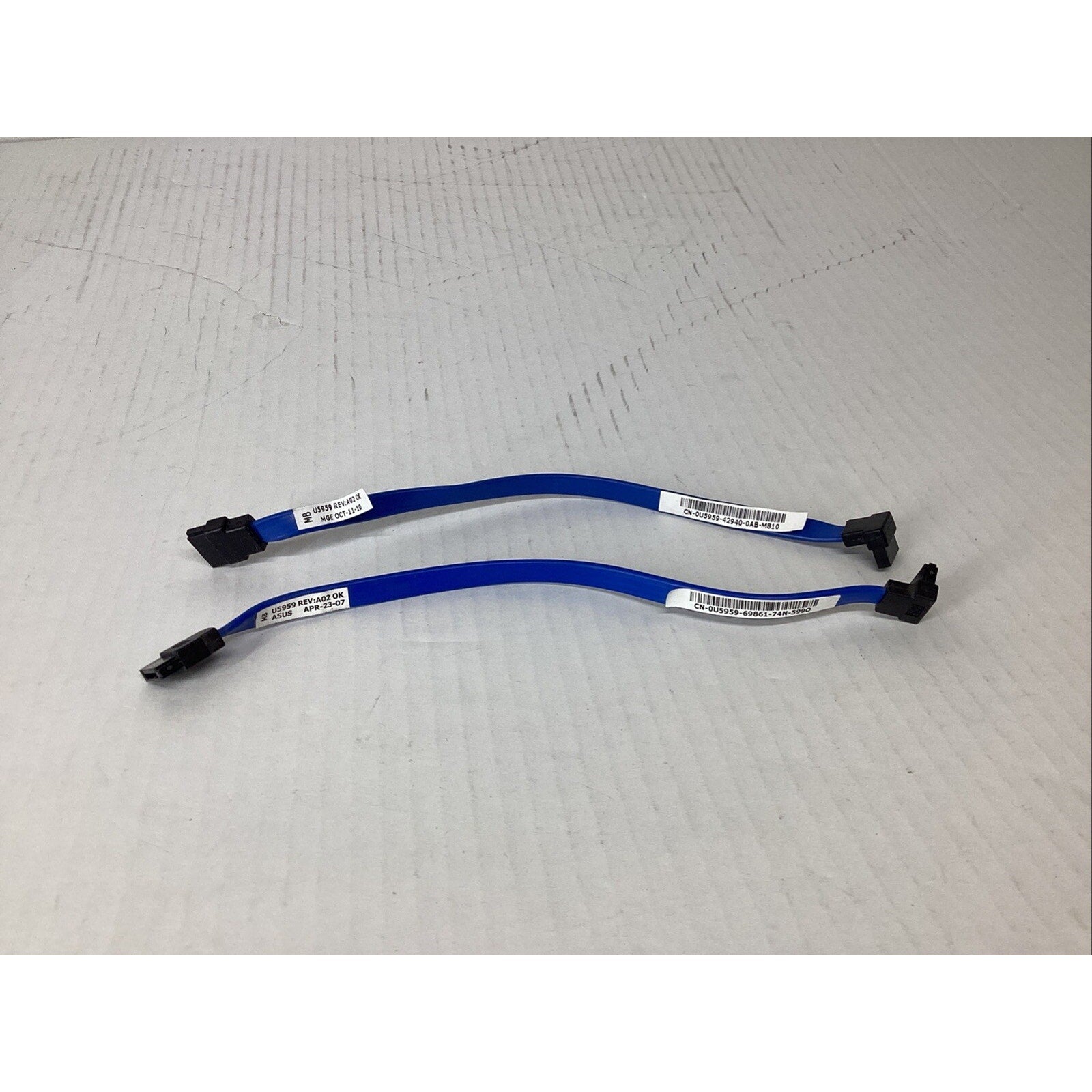 Lot of 2 Dell Optiplex PC Blue Right Angle SATA Drive Cable 0U5959 U5959