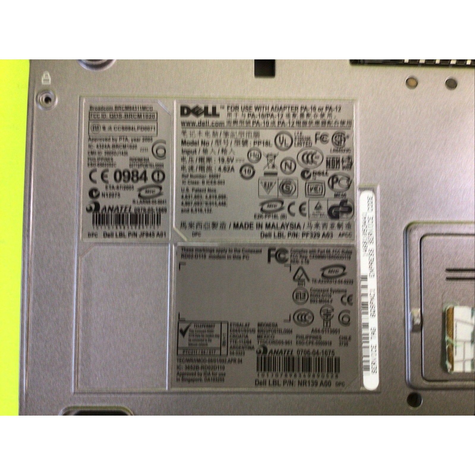 Dell Latitude D620 Intel Core 2 Duo 2.00 GHz FOR PARTS or REPAIR