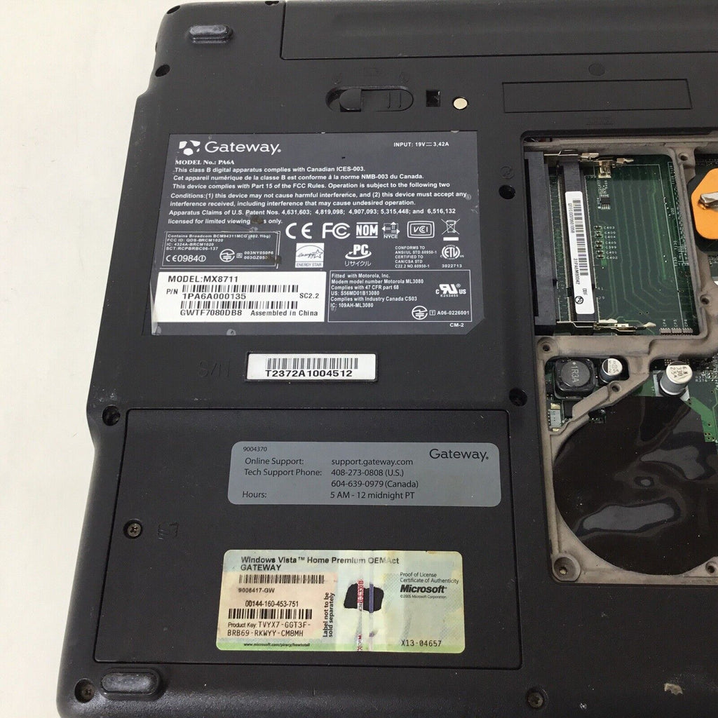 Gateway MX9711 PA6A Laptop Intel T2060 100GB - For Parts