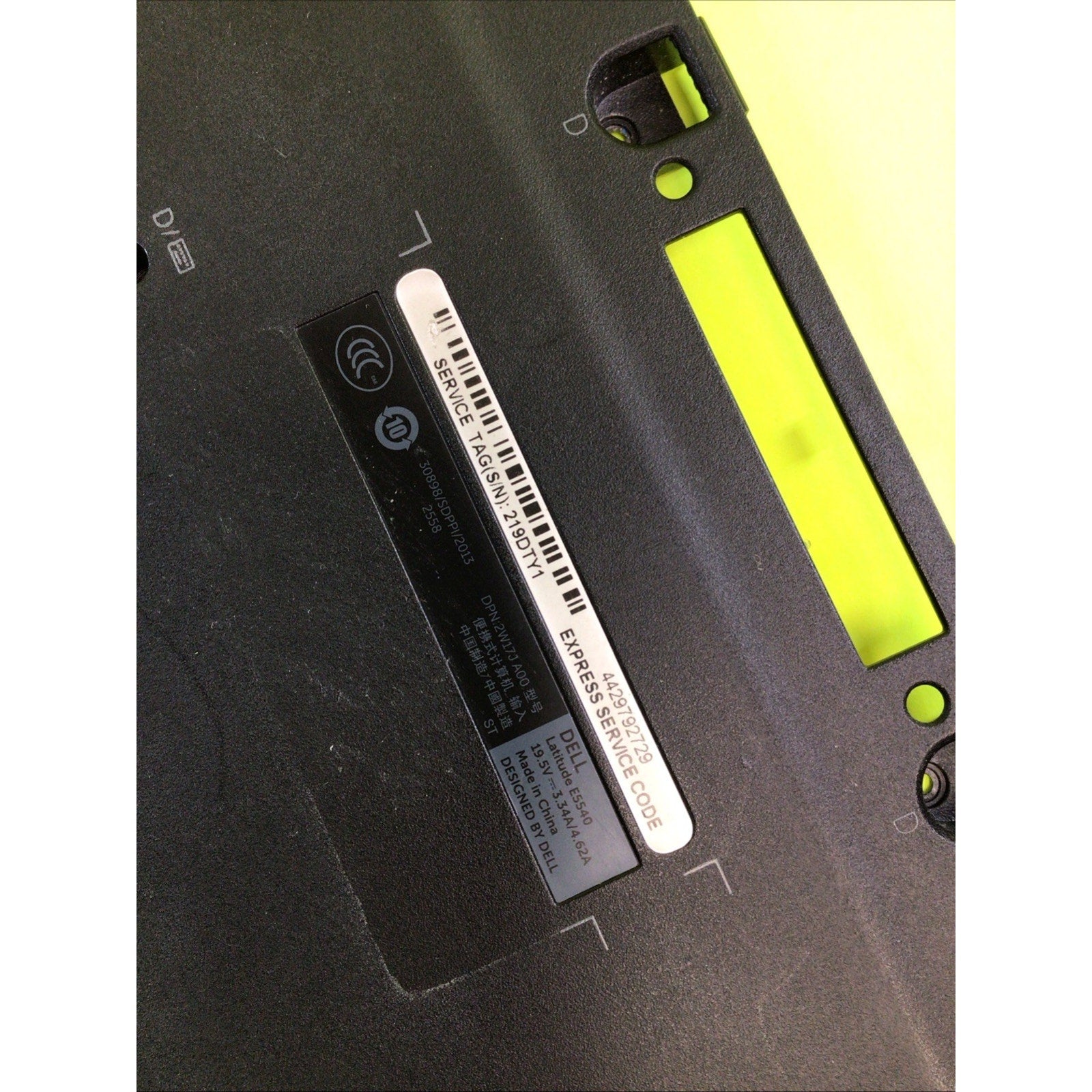 Dell Latitude E5540 Bottom Cover 0RHRWG