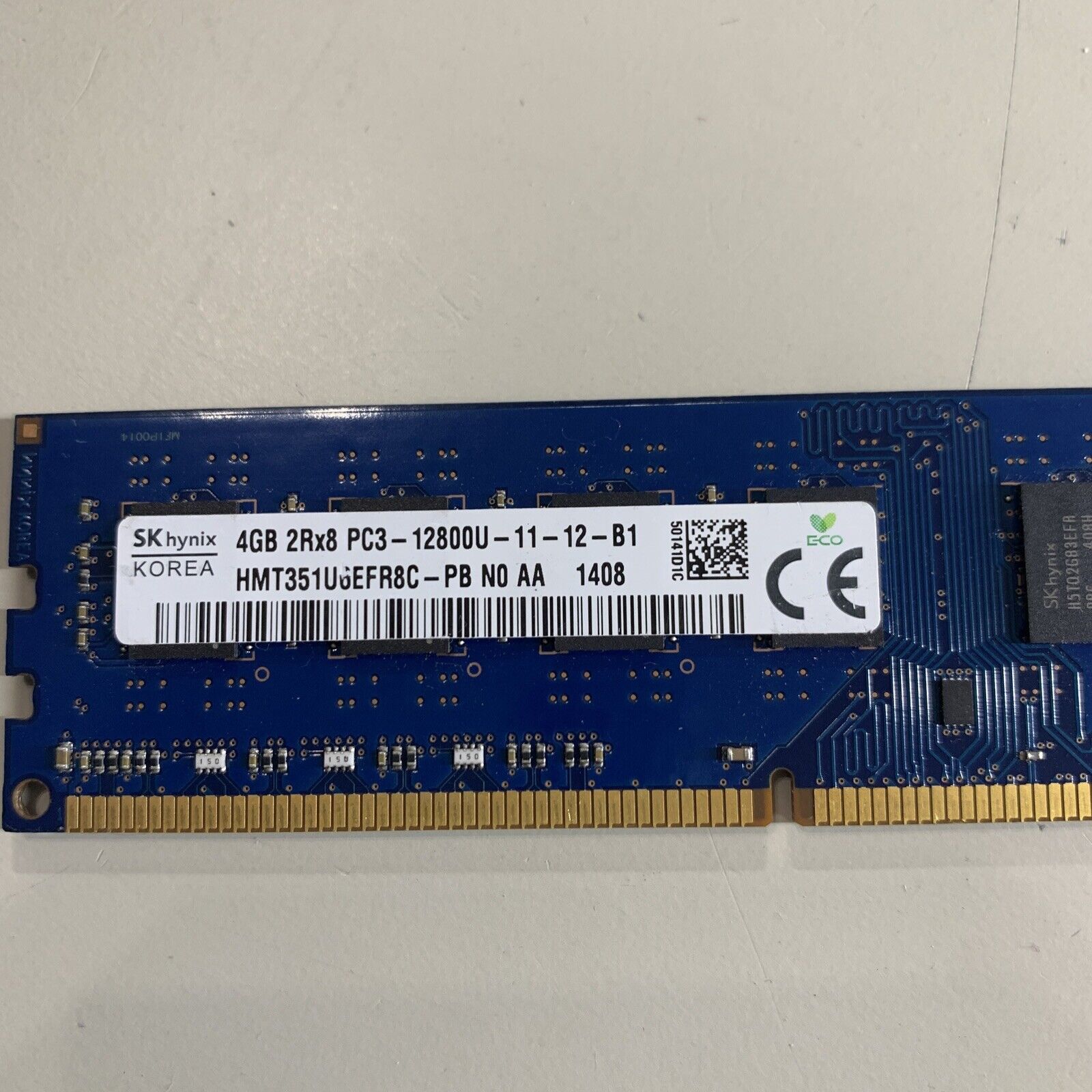 Hynix 4GB DDR3-RAM non-ECC 2Rx8 PC3-12800U HMT351U6EFR8C-PB N0 AA