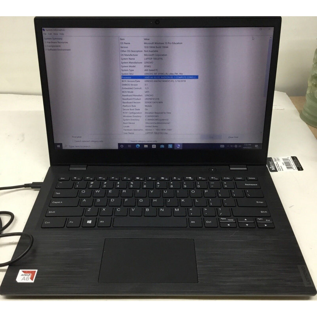Lenovo 14W 81MQ000JUS 14” FHD Laptop 4GB RAM 64GB eMMC AMD A6-9220C Dual-Core