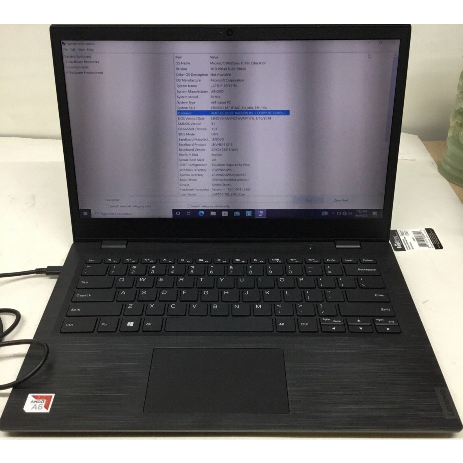Lenovo 14W 81MQ000JUS 14” FHD Laptop 4GB RAM 64GB eMMC AMD A6-9220C Dual-Core