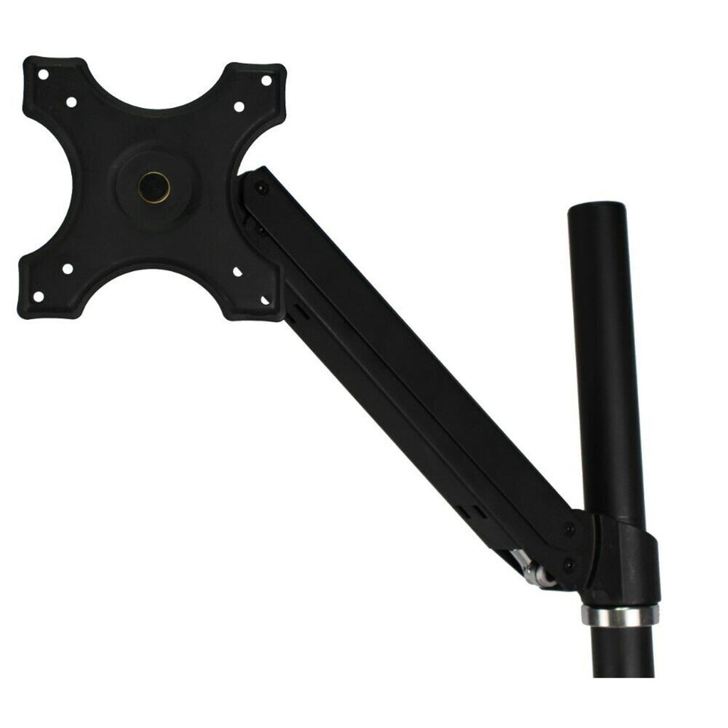 Sit Stand Computer Desk Workstation w/ Keyboard Tray Adjustable Mount Black