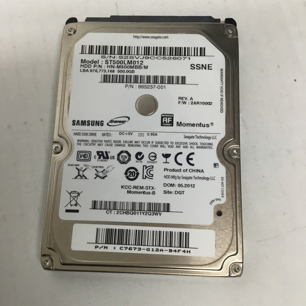 HP Samsung 500GB 5400RPM 2.5" SATA HDD Hard Drive ST500LM012