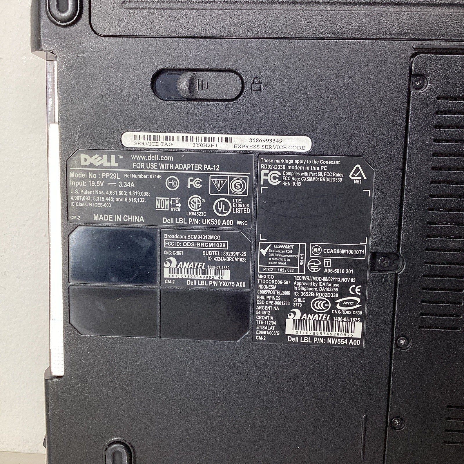 Dell Inspiron 1525 Laptop Intel Pentium Dual Core 3GB RAM No HDD - For Parts