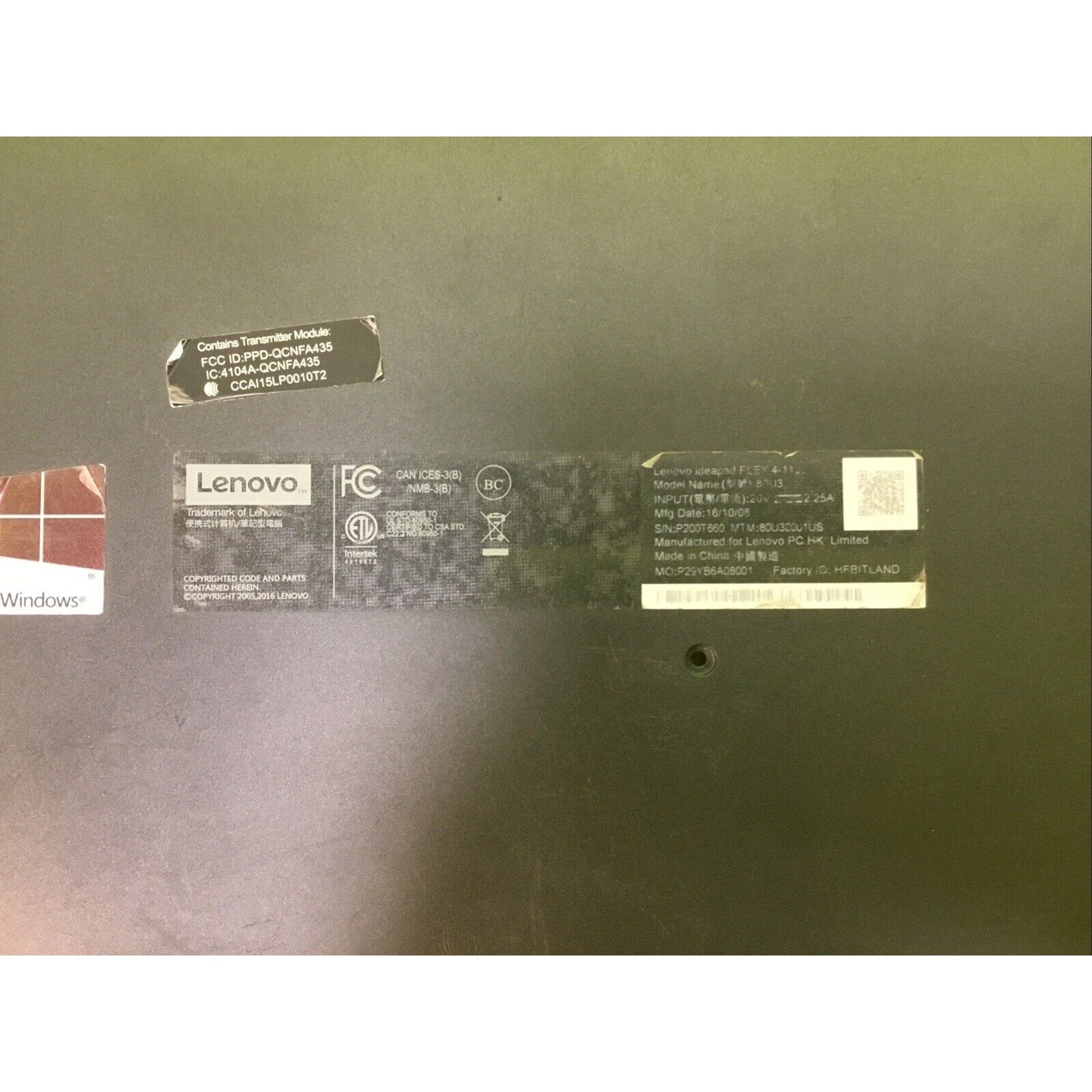 Lenovo IdeaPad Flex 4 1130 Bottom Cover