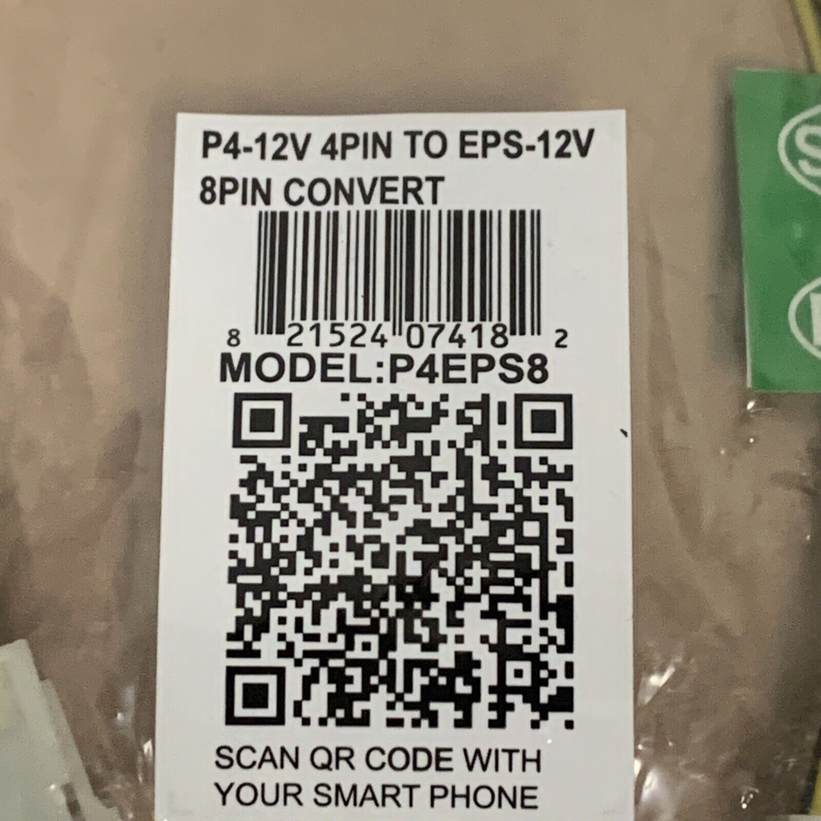 4-Pin Female to 8-Pin ATX Male EPS 12V Motherboard CPU Power Supply P4 Converter