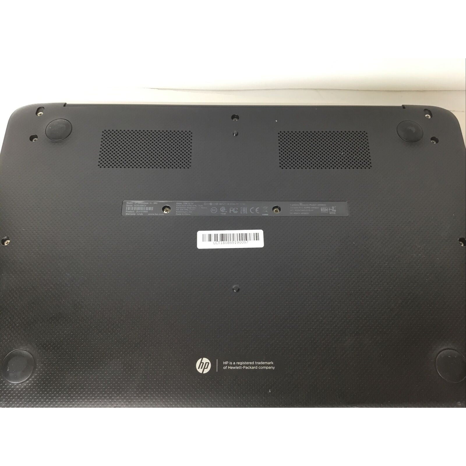 HP Chromebook 14-SMB AR6B22 2955U 1.40GHZ 4GB 16GB SSD 14"HD