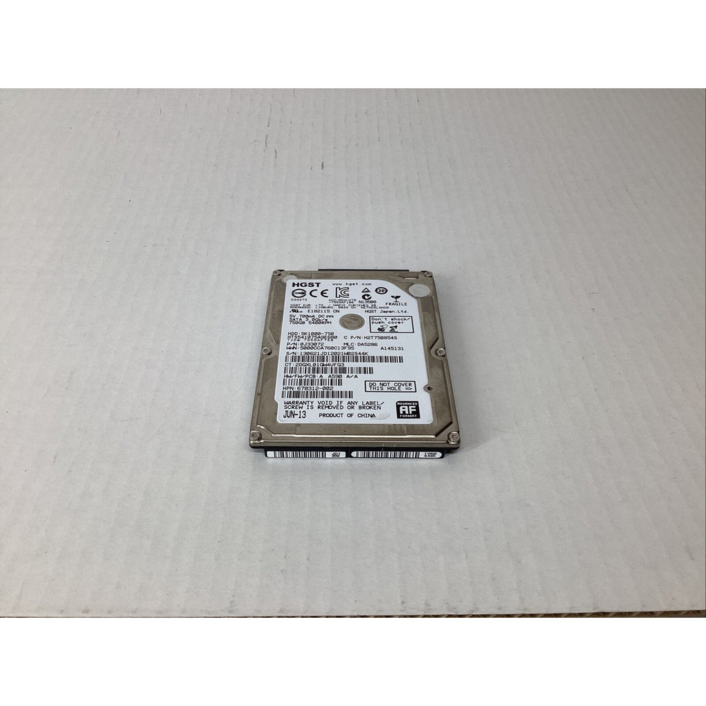 HGST 5K1000-750 HTS541075A9E680 750 GB 2.5" SATA Laptop Hard Drive