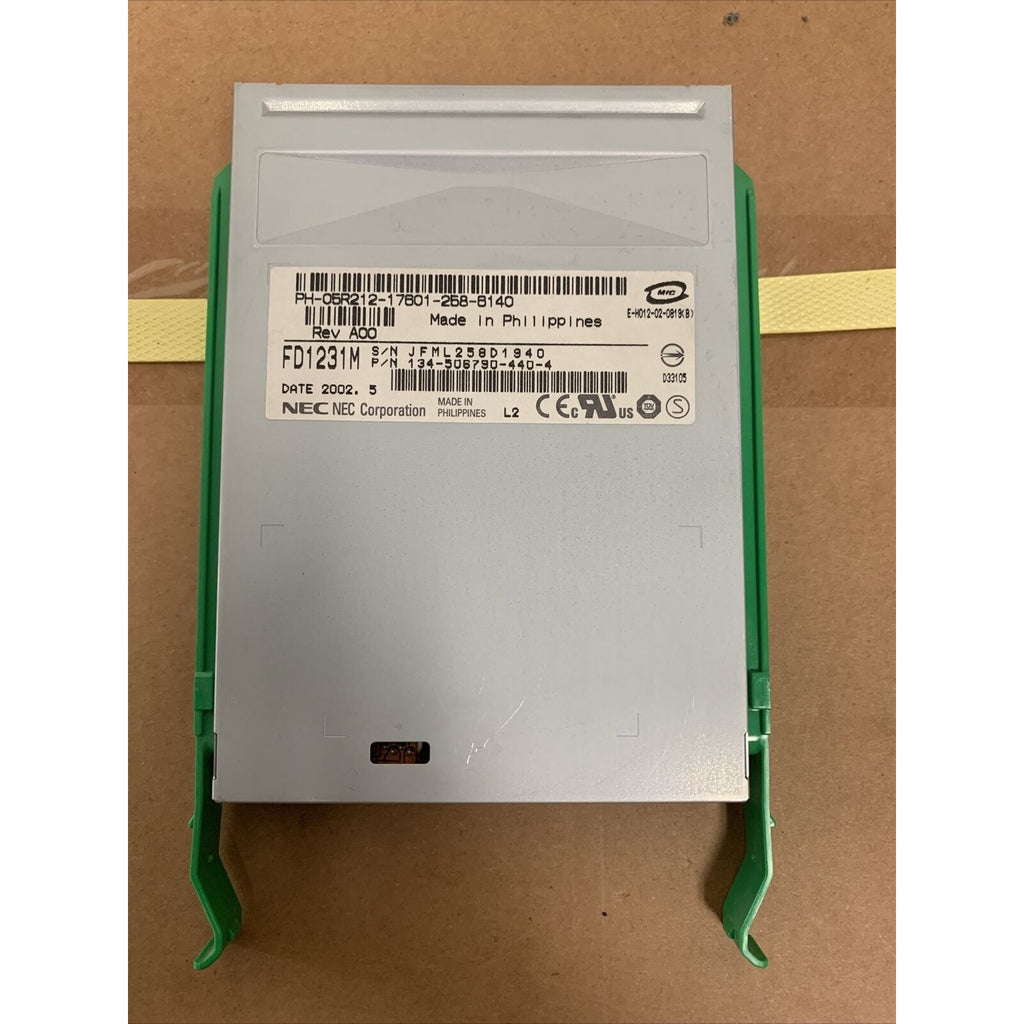 Dell 5R212 W7374 NEC FD1231M Internal 3.5" Floppy Drive With Green Rails