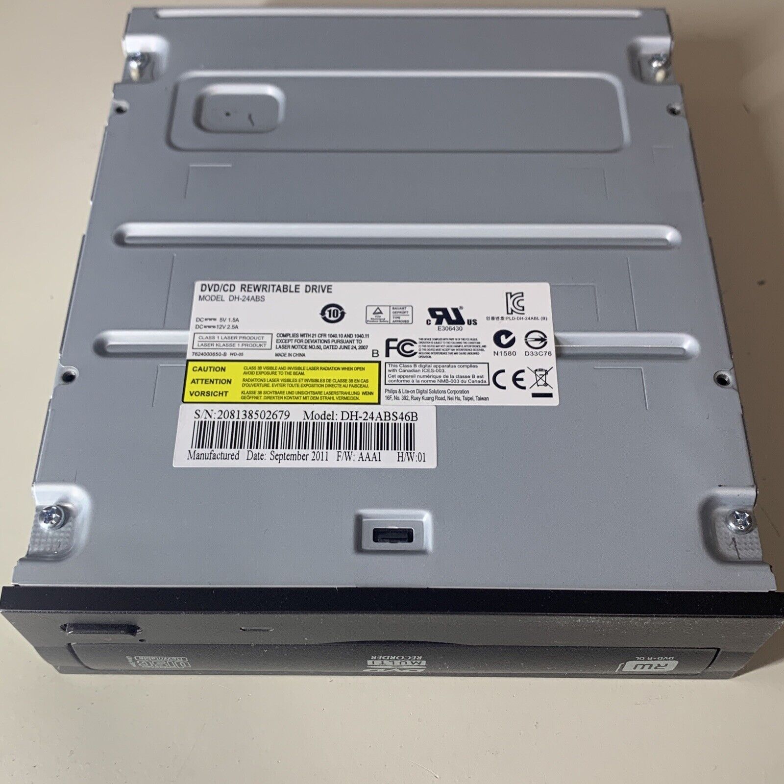 Philips DH-24ABS MultiMedia SATA DVD-RW Drive DH-24ABS46B