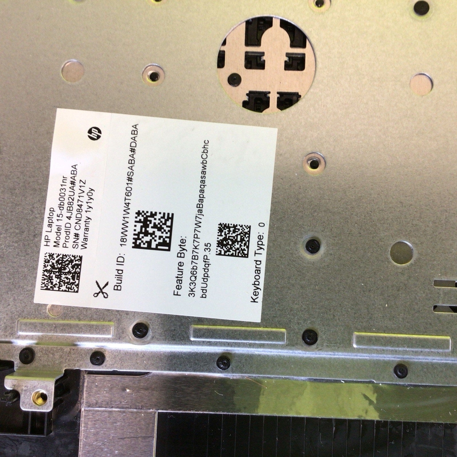 HP DB 15-DB00031NR Palmrest Touch Pad Keyboard Assembly AM29M000100