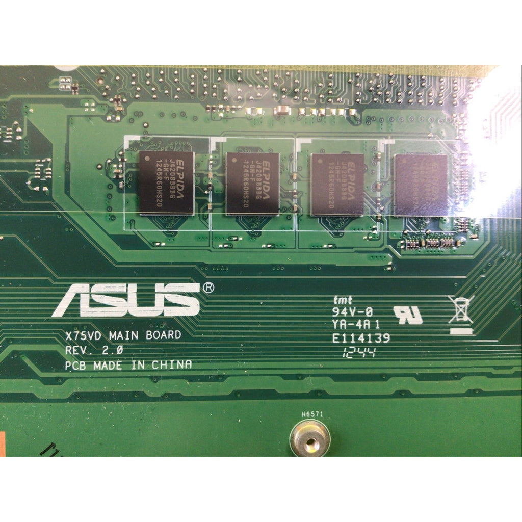 Asus X75VD Rev 2.0 4GB RAM Motherboard ND0MB1B00-A03