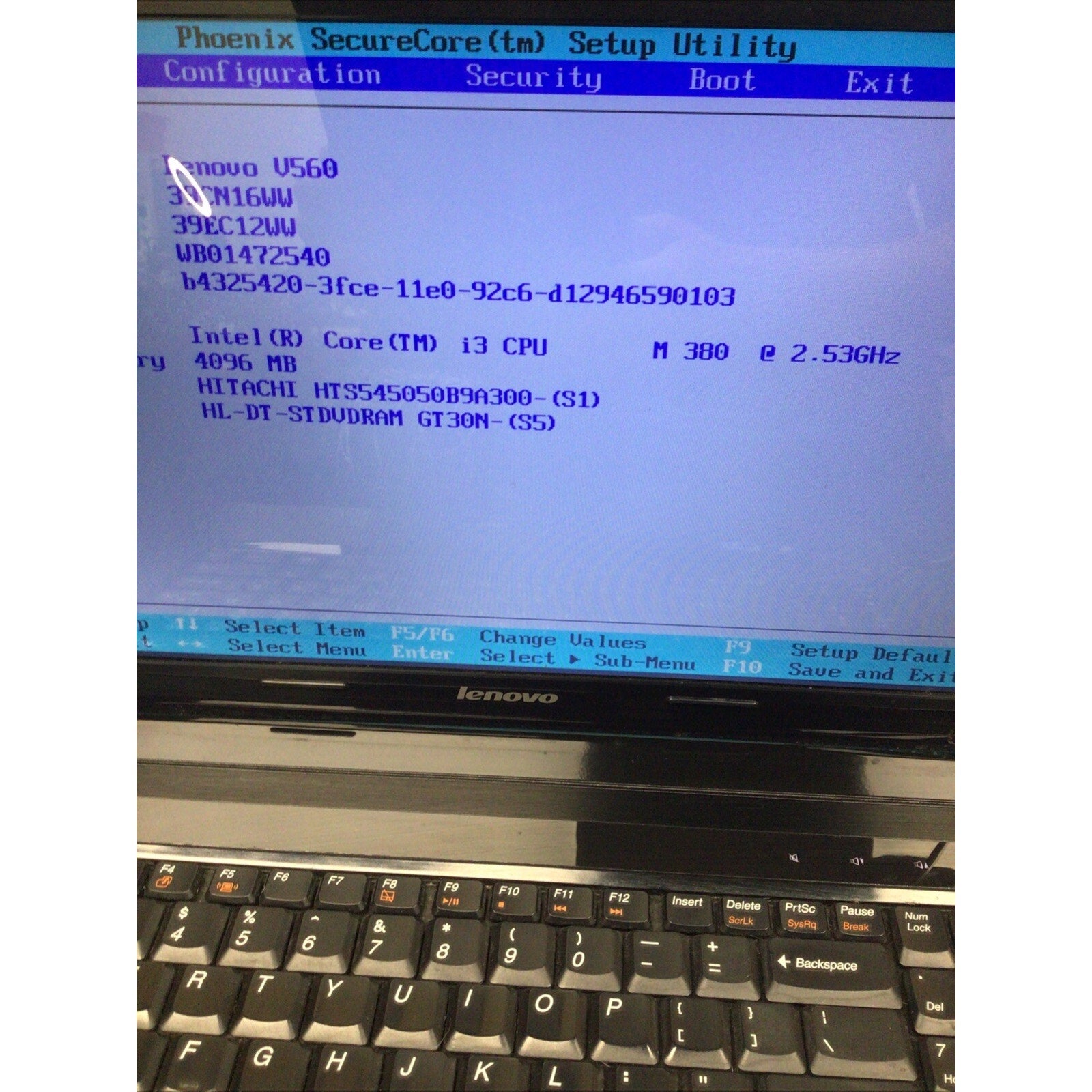 Lenovo V560, i3-M380 @2.53GHz, 4GB RAM, No HDD/OS, No Battery