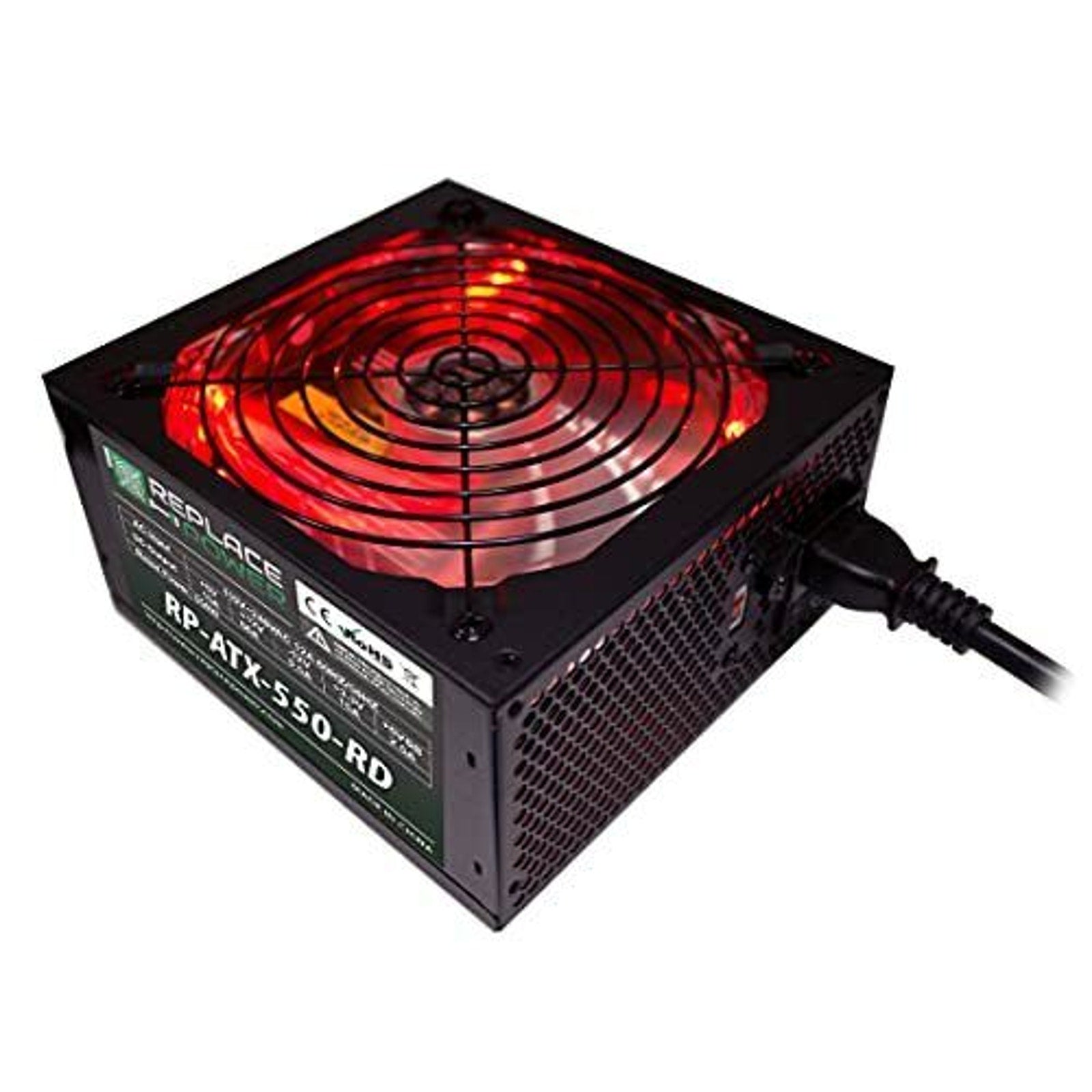 Replace Power RP-ATX-550W-RD 550W ATX Power Supply Red LED SATA 12V PCI-E